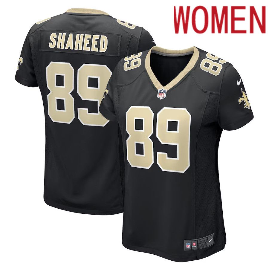 Women New Orleans Saints 89 Rashid Shaheed Nike Black Game Player NFL Jersey